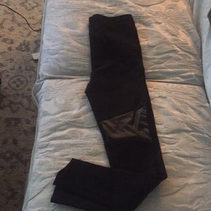 Nasty gal thick black leggings faux leather small